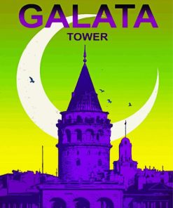 Galata Towerv Poster paint by numbers