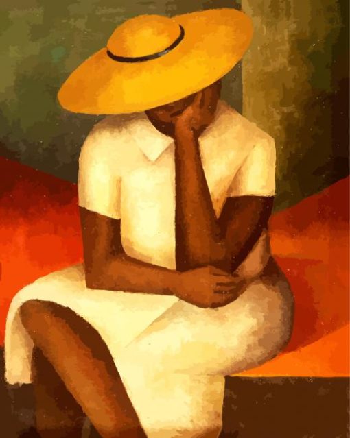 Aesthetic Black Girl With Hat paint by numbers
