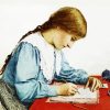 Girl Writing Letter Art paint by numbers