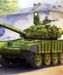 Military Green Battle Tank paint by numbers