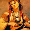 Gypsy Woman Withb A Mandolin By Corot paint by numbers