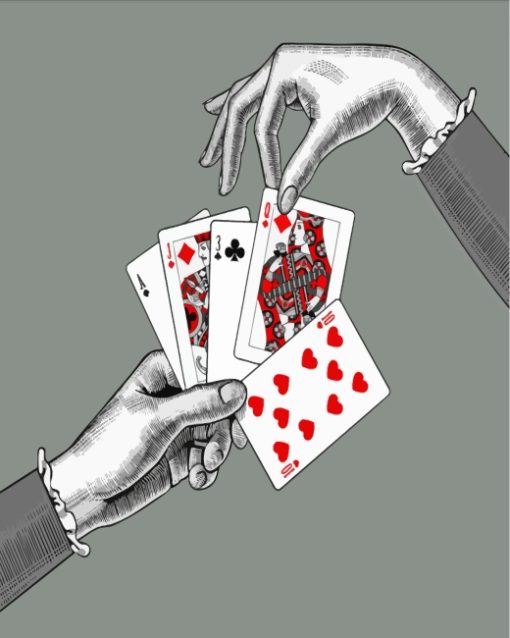 Hands With Playing Cards paint by number