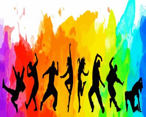 Colorful Hip Hop Dancer Illustration paint by numbers