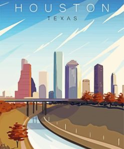 Houston Texas Poster paint by numbers