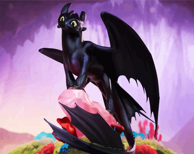 Toothless How To Train Your Dragon Character paint by number