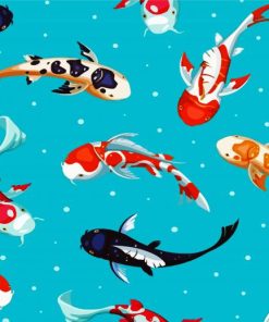 Illustration Koi Crap Fish paint by numbers