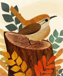 Illustration Wren Bird paint by number