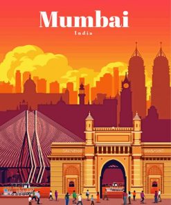 India Mumbai Poster paint by numbers