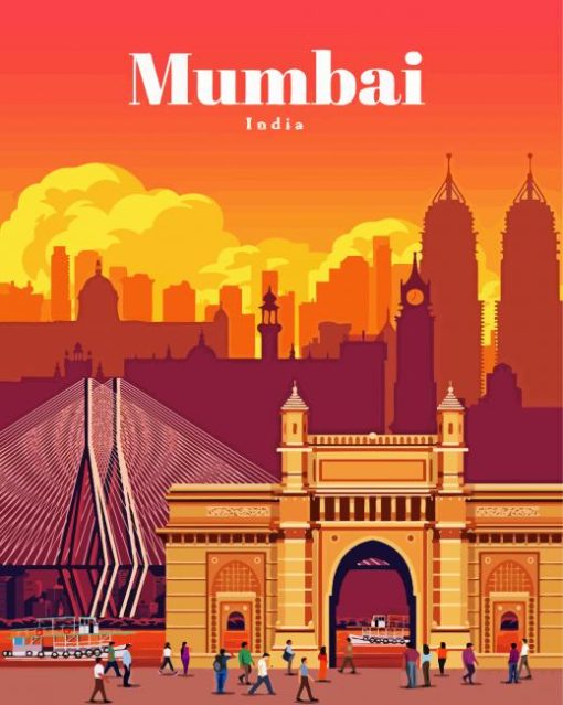 India Mumbai Poster paint by numbers