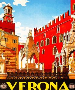 Italy Verona Poster paint by numbers