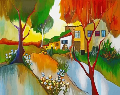 Itzchak Tarkay Autumn In The Country paint by numbers