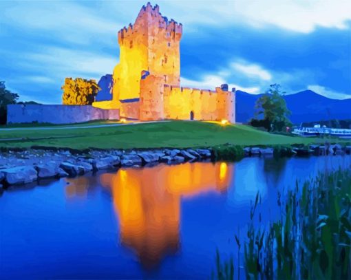 Killarney Ireland Ross Castle paint by numbers