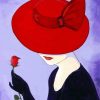 Aesthetic Lady In Red Hat paint by numbers