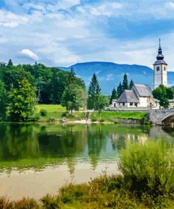 Lake Bohinj paint by numbers