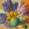 Larkspur Flowers In A Vase paint by numbers