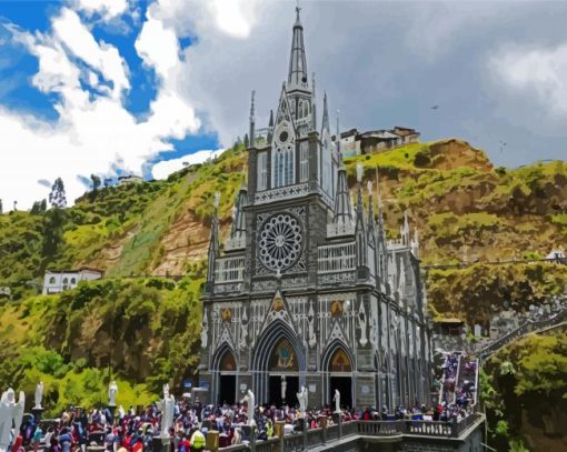 Las Lajas Sanctuary Columbia paint by numbers