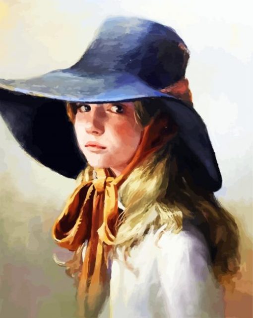 Aesthetic Little Girl In Sunhat paint by numbers