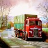 Red Lorry Truck On The Road paint by numbers