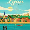 Lyon France Poster paint by numbers