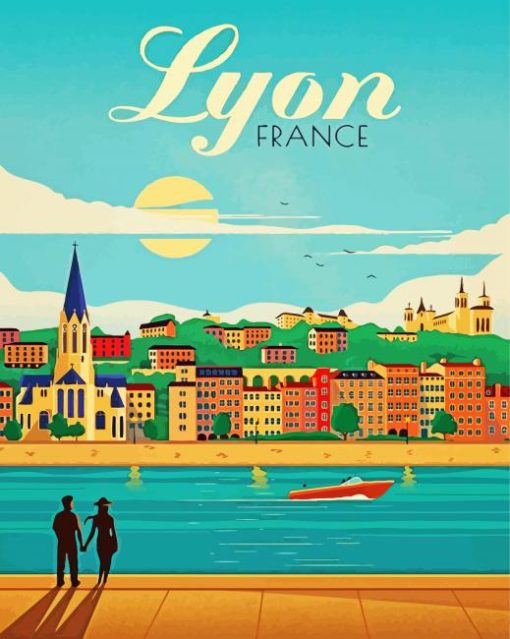 Lyon France Poster paint by numbers