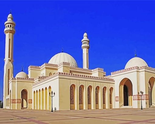 Manama Bahrain Al Fateh Mosque paint by numbers