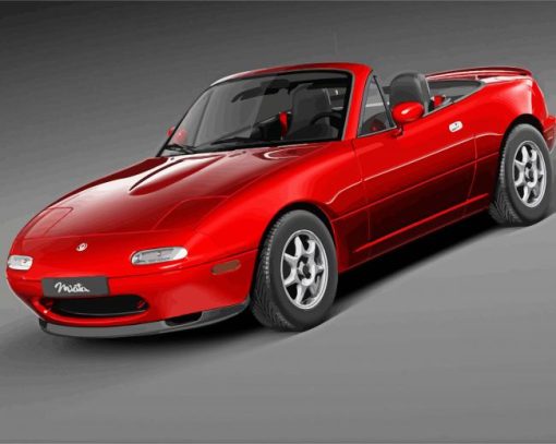 Red Mazda Mx 5 Miata Car paint by numbers