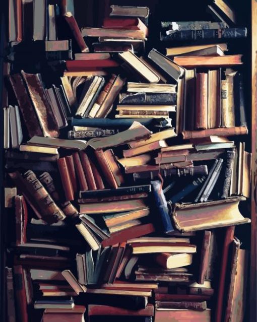 Messy Bookcase paint by number