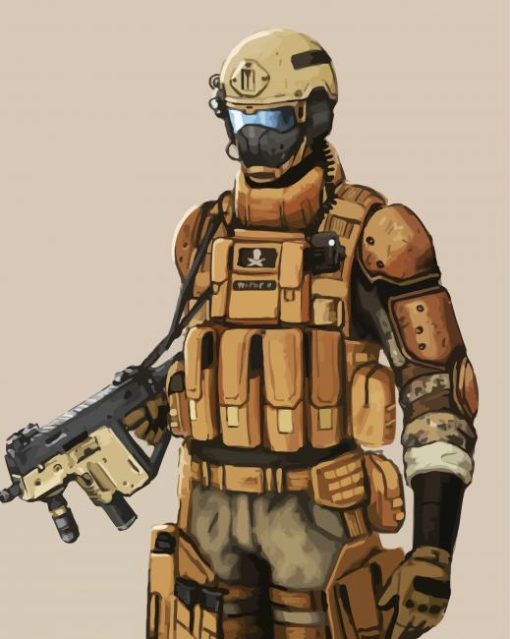 Aesthetic MIlitary Soldier paint by numbers