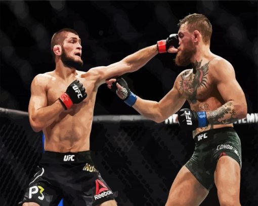 Two MMA Fighters paint by numbers