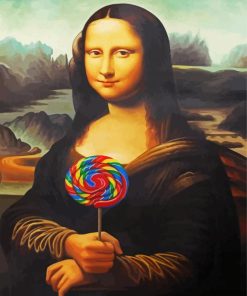 Mona Lisa And Lollipop Art paint by numbers