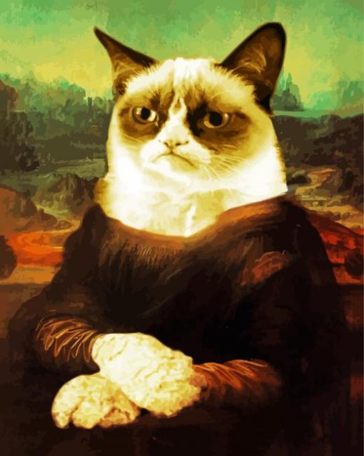 Mona Lisa Grumpy Cat Animation paint by numbers