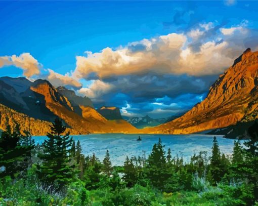 Montana Glacier National Park paint by numbers