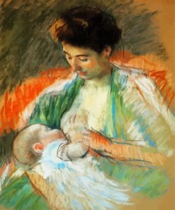 Mother Rose Nursing Her Child paint by number