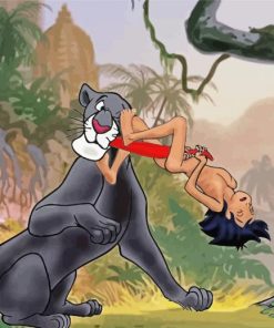 Mowgli And Bageera Anime paint by numbers