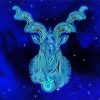 Neon Blue Capricron Zodiac paint by numbers