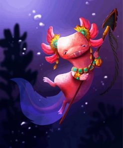 Ocean Guard Axolotl Animal paint by numbers