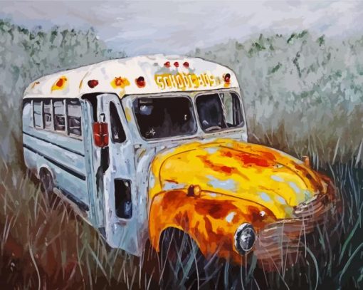 Old School Bus paint by numbers