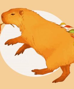 Orange Capybara Animal paint by numbers