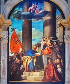 Pesaro Madonna By Tiziano paint by numbers