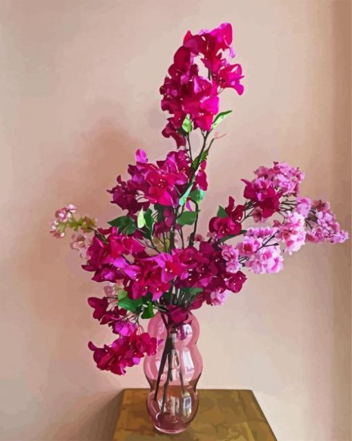 Purple And Pink Bougainvilea paint by numbers