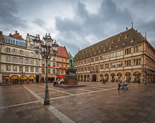 Place Gutenberg Strasbourg paint by numbers