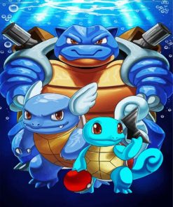 Squirtle Evolution Pokemon paint by numbers