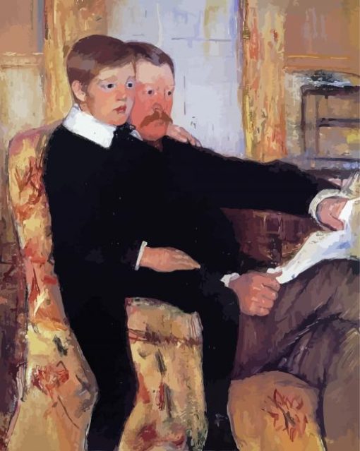 Portrait Of Alexander J Cassatt And His Son paint by number