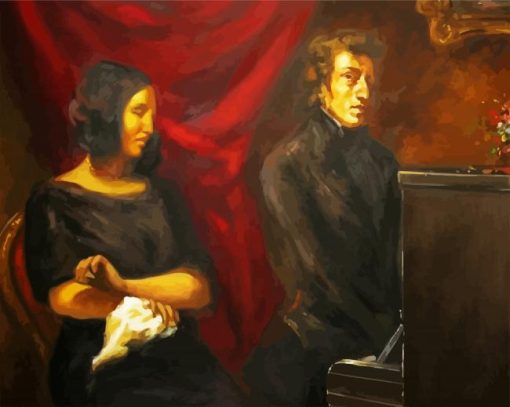 Frederic Chopin And George Sand Delacroix paint by numbers