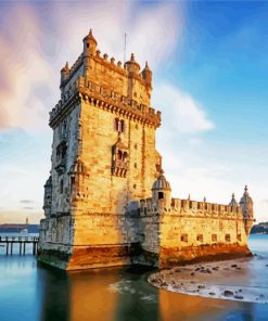 Portugal Belem Tower paint by number