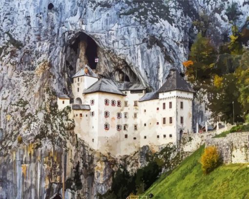 Predjama Castle Slovenia paint by numbers