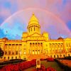 Rainbow Arkansas State Capitol paint by numbers