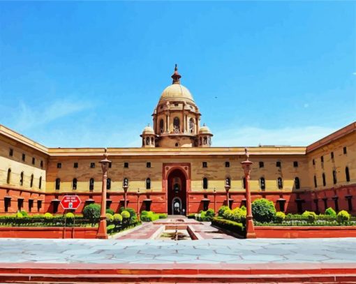 Rashtrapati Bhavan Delhi India paint by numbers