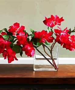 Adorable Red Bougainvilea paint by numbers