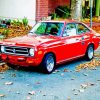 Classic Red Datsun Car paint by numbers